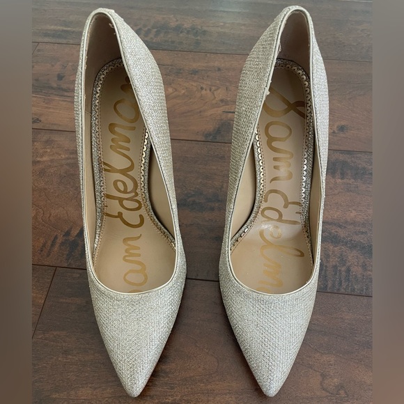 SAM EDELMAN gold heels - Picture 2 of 5